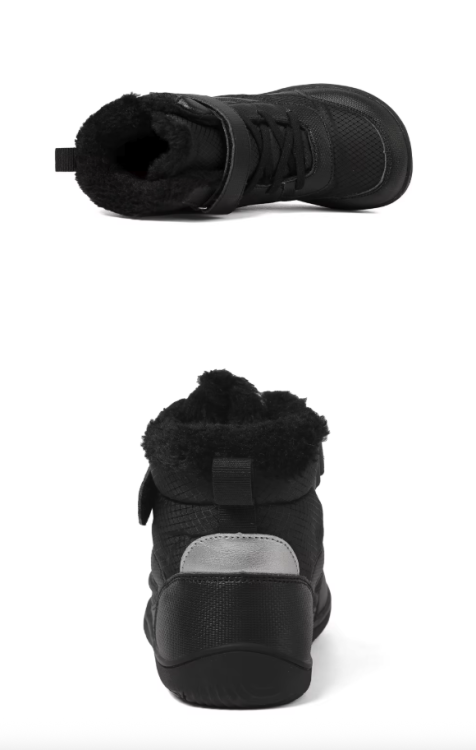 Wodoodporne Buty zimowe Barefoot dla dzieci z futerkiem