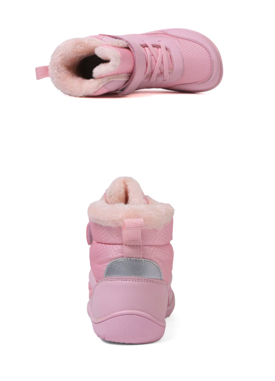 Wodoodporne Buty zimowe Barefoot dla dzieci z futerkiem