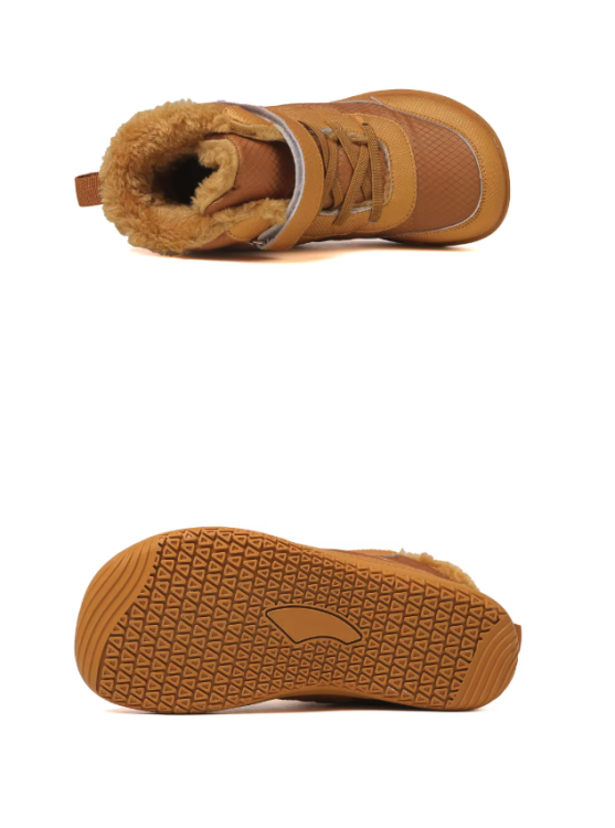 Wodoodporne Buty zimowe Barefoot dla dzieci z futerkiem