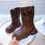zimowe buty dla dziewczynki na zamek wysokie ciepłe brązowe