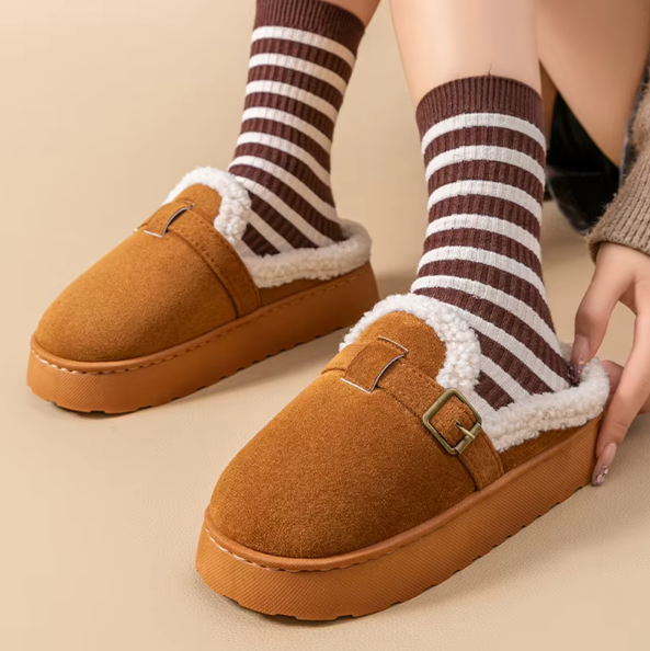 Ciepłe i wygodne klapki ocieplane, wsuwane buty na jesień i zimę.
