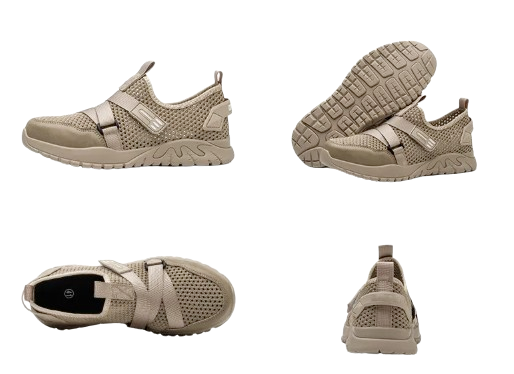 Męskie buty na sezon letni roboczo ochronne z blachą rozmiar 36-46 khaki wsuwane z siatki na rzep