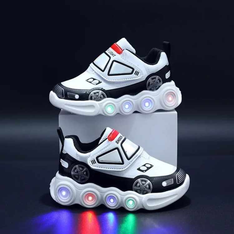Sneakersy dziecięce Auto dla chłopca LED na rzep roz. 21-30